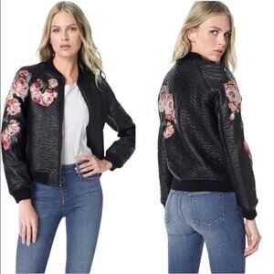 BOMBER JOE’S VEGAN LEATHER EMBROIDERED JACKET